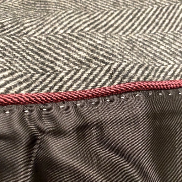 Zara Women’s Oversized Wool Blend Herringbone Grey Winter Trench Coat (XS) - Picture 5 of 6